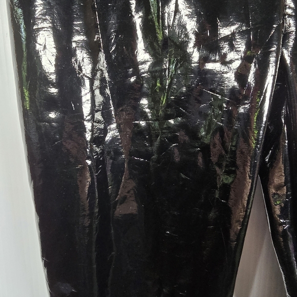 NWT Oh Polly Love Shine Vinyl Skinny Leg Trousers in Black Size 4 - Picture 3 of 14